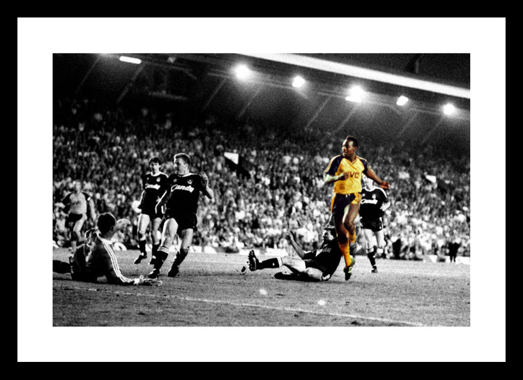 Michael Thomas Goal Arsenal v Liverpool 1989 Spot Colour Photo