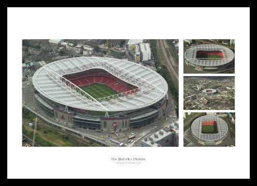 Emirates Stadium Aerial Photo Memorabilia Montage
