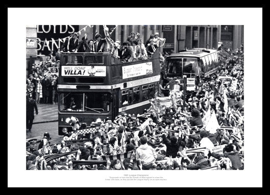 Aston Villa 1981 League Champions Open Top Bus Photo Memorabilia