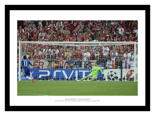 Drogba Penalty Chelsea 2012 Champions League Photo Memorabilia