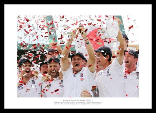 England Team 2011 Ashes Victory Celebrations Photo Memorabilia
