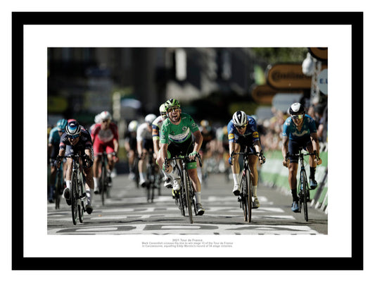 Mark Cavendish Equals Merckx's Record 2021 Tour De France Cycling Photo Memorabilia