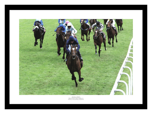 Galileo Wins 2001 Epsom Derby Horse Racing Photo Memorabilia