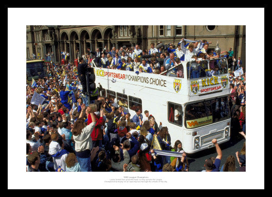 Leeds United 1992 League Champions Open Top Bus Photo Memorabilia