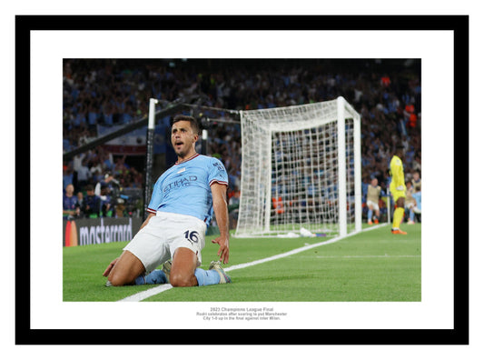 Manchester City 2023 Champions League Final Rodri Celebration Photo Memorabilia