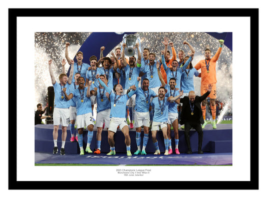 Manchester City 2023 Champions League Final Team Celebrations Photo Memorabilia