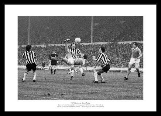 Manchester City 1976 League Cup Final Winning Goal Photo Memorabilia