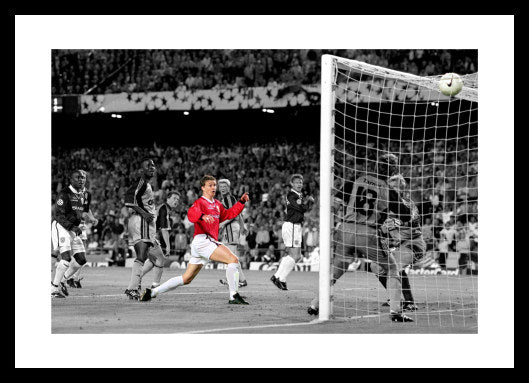 Solksjaer Goal 1999 Champions League Spot Colour Photo Memorabilia