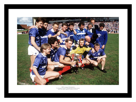 Rangers FC 1987 League Champions Team Photo Memorabilia