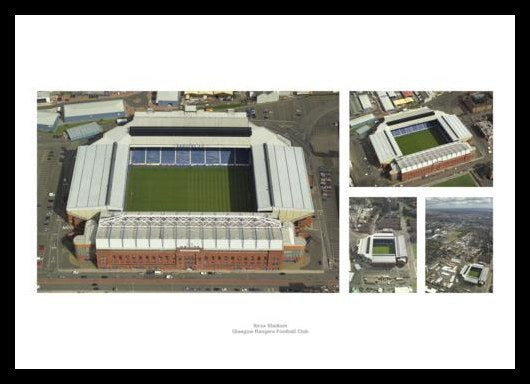 Rangers FC Ibrox Stadium Aerial Photo Memorabilia