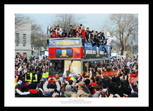 Swansea 2013 League Cup Open Top Bus Celebrations Photo Memorabilia