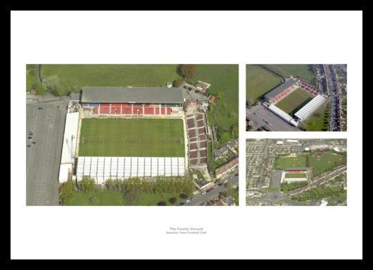 Swindon Town County Ground Aerial Views Photo Memorabilia