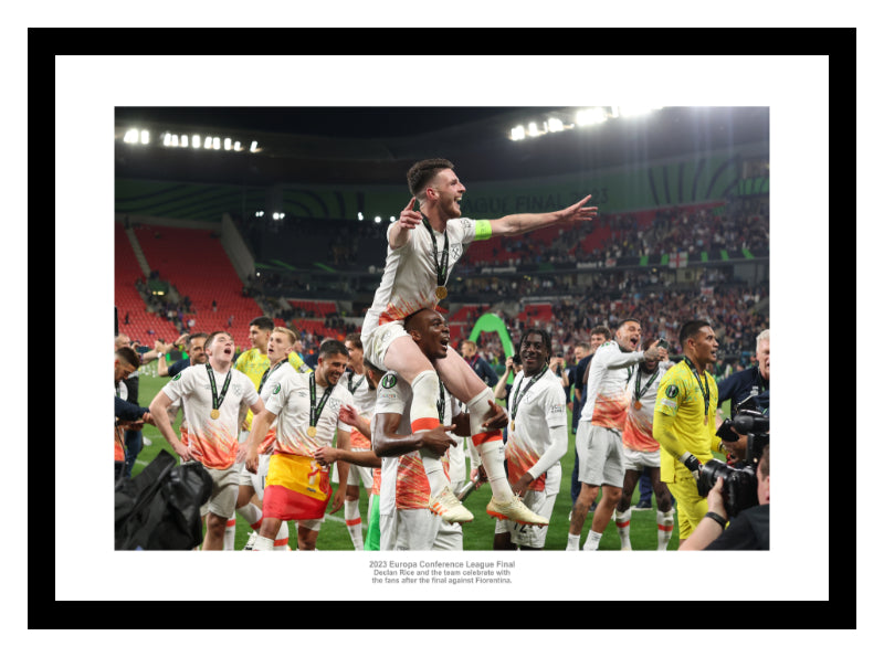 West Ham United 2023 Europa Conference League Final Rice & Team Celebrations Photo