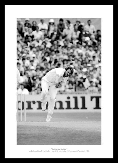 Ian Botham 1981 Ashes '5 for 11' England Cricket Photo Memorabilia