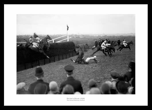 Becher's Brook 1929 Grand National Horse Racing Photo Memorabilia