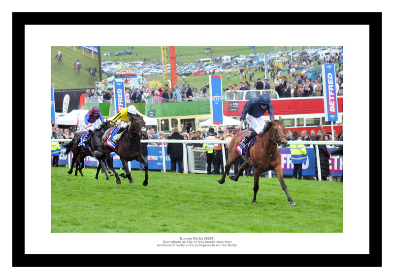 City of Troy 2024 Epsom Derby Winner Horse Racing Photo Memorabilia