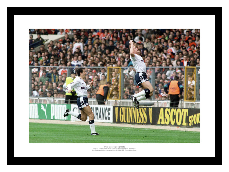 Paul Gascoigne Goal Celebration 1991 FA Cup Photo