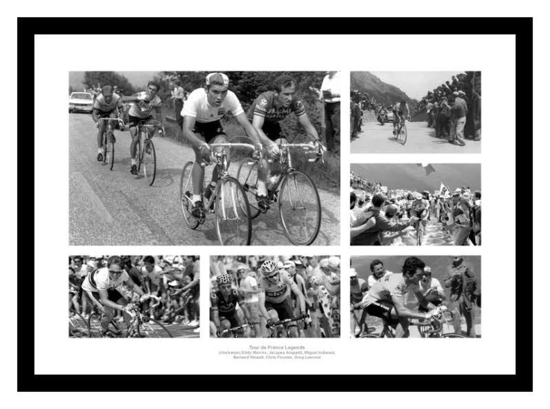 Tour de France Legends Cycling Photo Memorabilia Montage