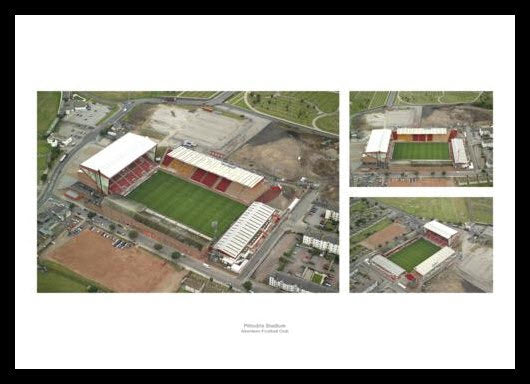 Aberdeen FC Pittodrie Stadium Aerial Views Photo Montage