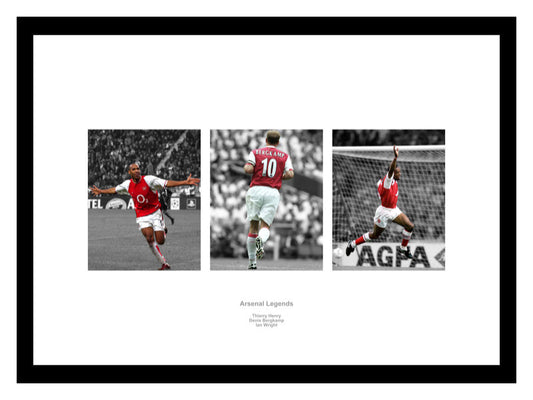 Arsenal Legends Henry, Bergkamp and Wright Spot Colour Photo Memorabilia