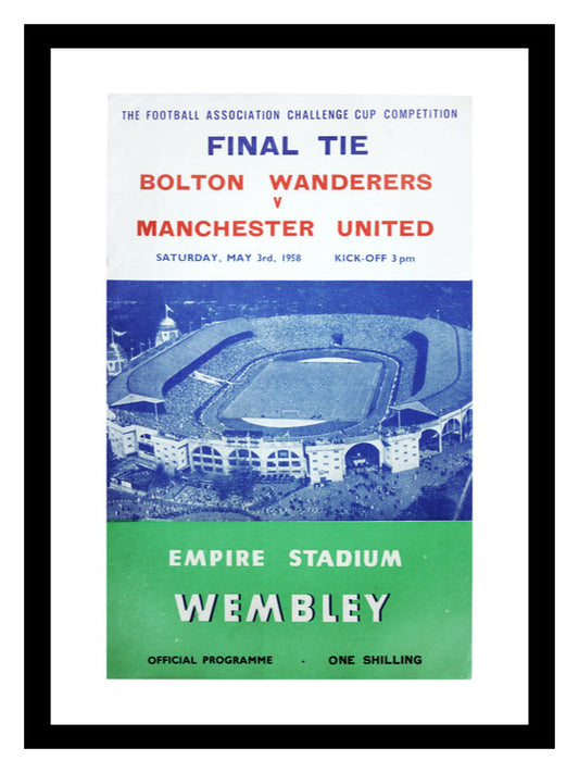 Bolton Wanderers 1958 FA Cup Final Prgramme Cover Print Memorabilia
