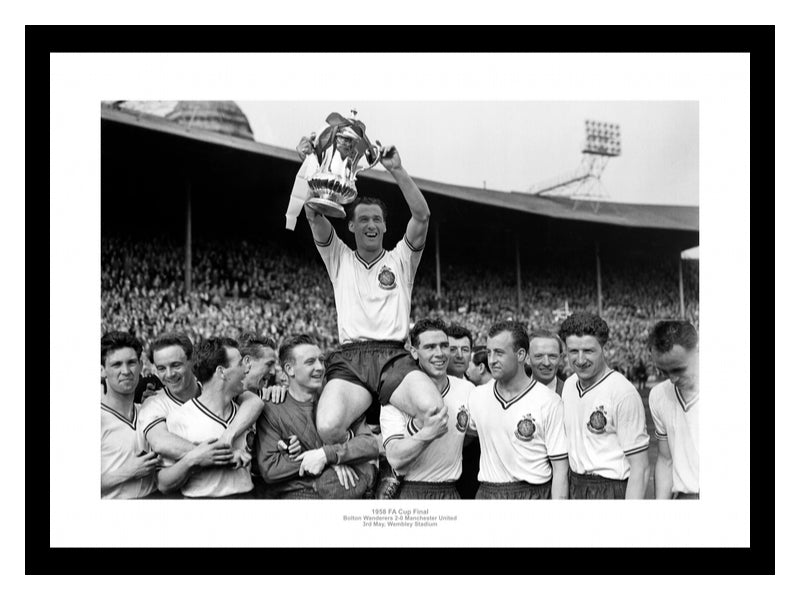 Bolton Wanderers 1958 FA Cup Final Nat Lofthouse & Team Photo