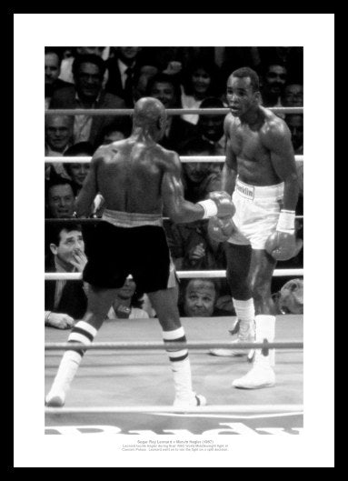 Marvin Hagler v Sugar Ray Leonard 1987 Boxing Photo Memorabilia