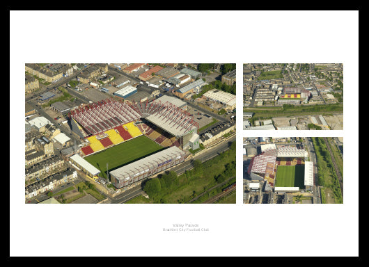 Bradford City Valley Parade Stadium Aerial Photo Memorabilia