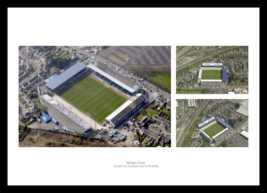 Cardiff City Ninian Park Aerial Views Photo Memorabilia