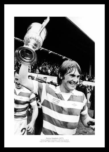 Kenny Dalglish with Scottish Cup 1977 Celtic Photo Memorabilia