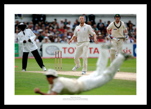 England 2005 Ashes Andrew Strauss Diving Catch Photo Memorabilia