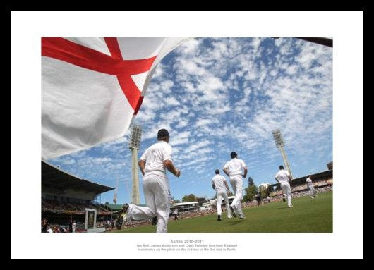 England Take to the Field - 2011 Ashes Series Photo Memorabilia