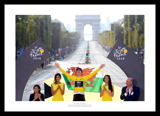 Geraint Thomas 2018 Tour de France Paris Podium Photo Memorabilia