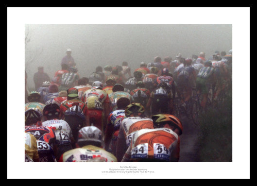 Tour de France Peleton Enters Foggy Col d'Aubisque Photo Memorabilia