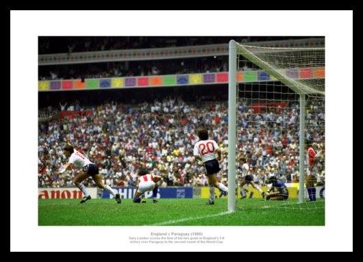 England 1986 World Cup Gary Lineker Photo Memorabilia