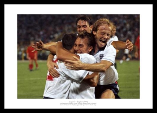 England 1990 World Cup David Platt Goal Photo Memorabilia