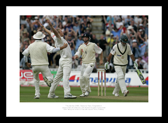Andrew Flintoff Pontings Wicket 2005 Ashes Cricket Photo Memorabilia