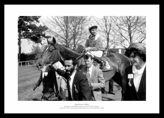 Nashwan & Willie Carson 1989 Horse Racing Photo Memorabilia