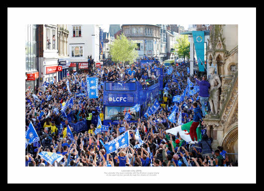 Leicester City 2016 Open Top Bus Winners Parade Photo Memorabilia