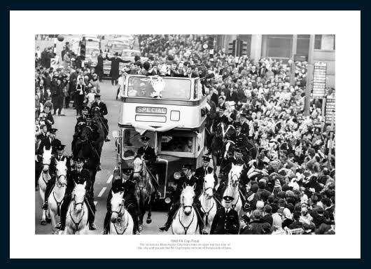 Manchester City 1969 FA Cup Final Open Top Bus Photo Memorabilia