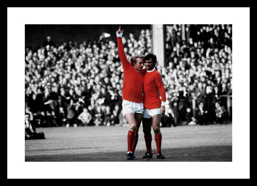 Manchester United George Best & Denis Law Spot Colour Photo Memorabilia
