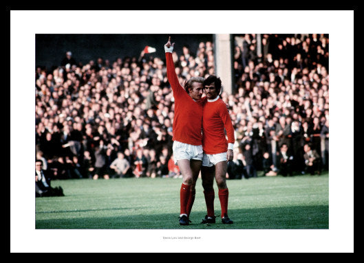 George Best and Denis Law Manchester United Legends Photo Memorabilia
