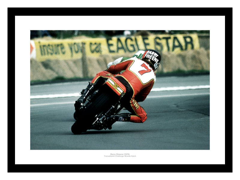 Barry Sheene Brands Hatch 1976 Motorcycle Photo Memorabilia