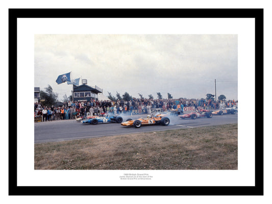 Jackie Stewart 1969 British Grand Prix Formula One Photo Memorabilia