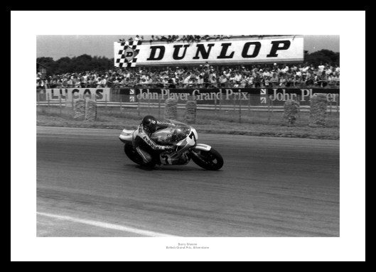 Barry Sheene Silverstone Grand Prix Motorcycle Photo Memorabilia
