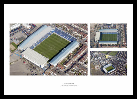 Portsmouth FC Fratton Park Stadium Aerial Photo Memorabilia