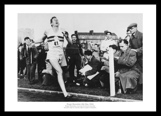 Roger Bannister Breaks 4 Minute Mile Photo Memorabilia