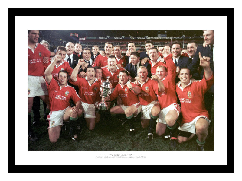 The British Lions 1997 Team Celebrations Rugby Photo Memorabilia