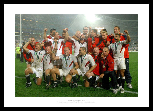 England 2003 Rugby World Cup Final Team Celebrations Photo Memorabilia