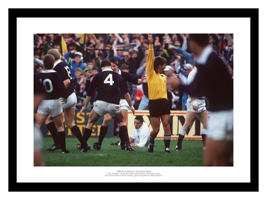 Scotland Rugby 1990 Five Nations Grand Slam Winning Try Photo Memorabilia